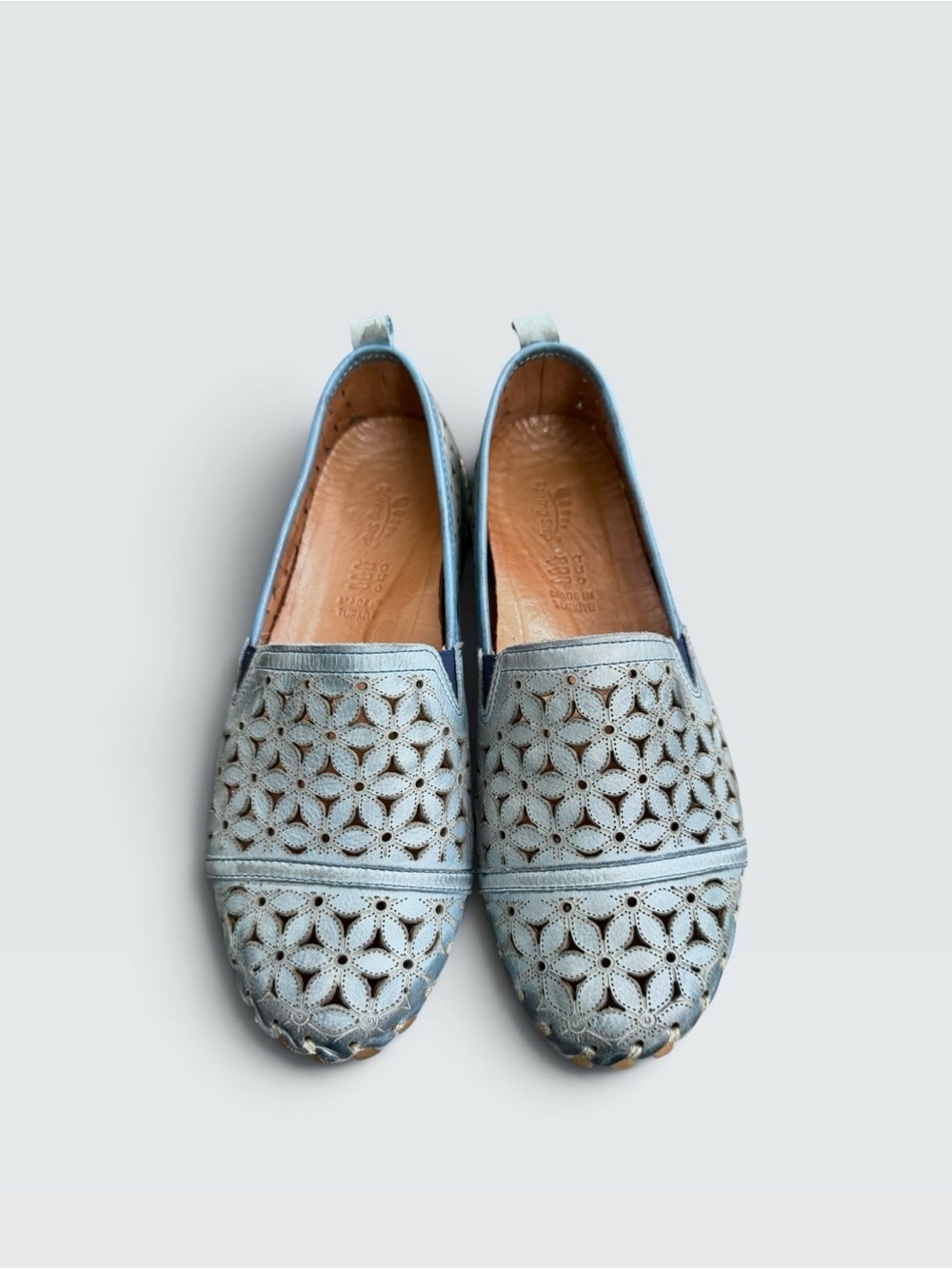 Springstep Flowerflow Blue Flat Size 38 like new leather